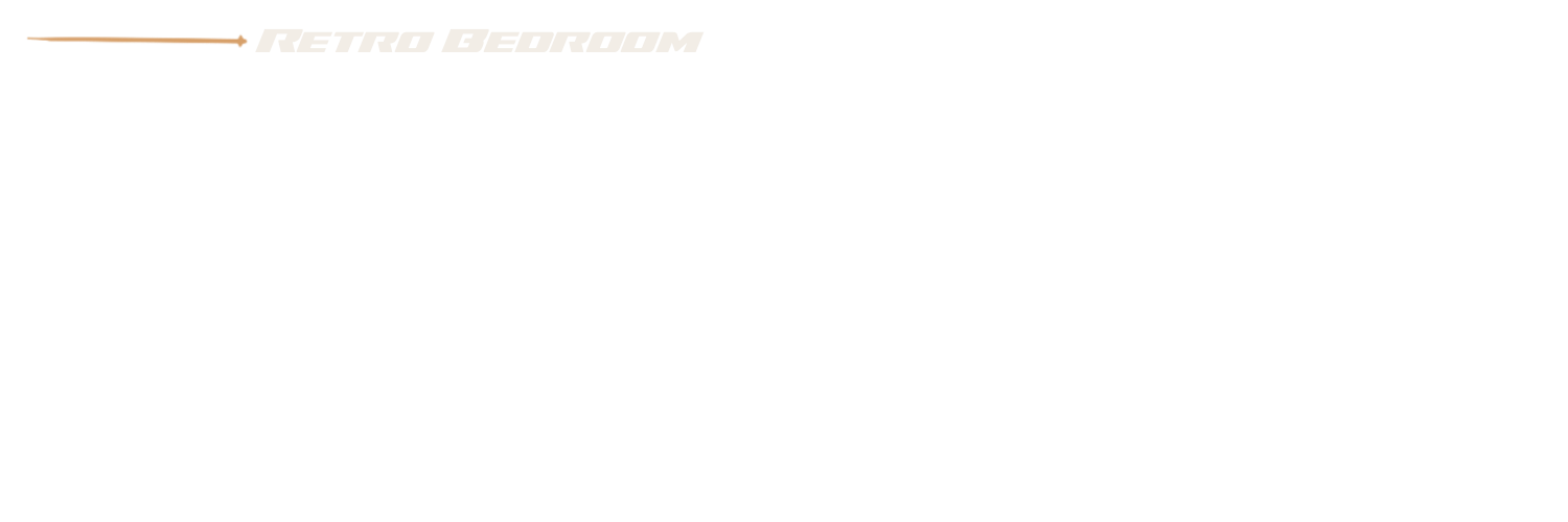 A black poster with retro style text and graphics, including the words 'RETRO GEOROOM' at the top and a vintage car in the center.