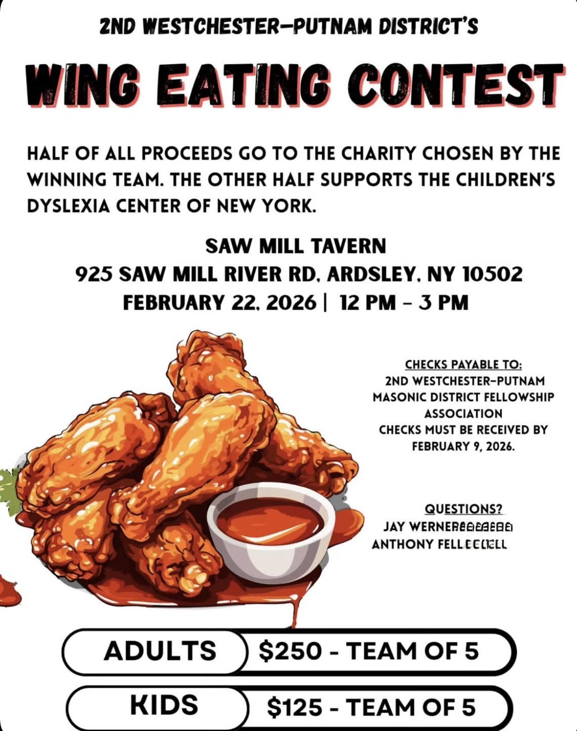 2nd Westchester-Putnam Masonic District’s Wing Eating Contest