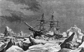 The USS Advance in Arctic ice during the Grinnell Expeditions