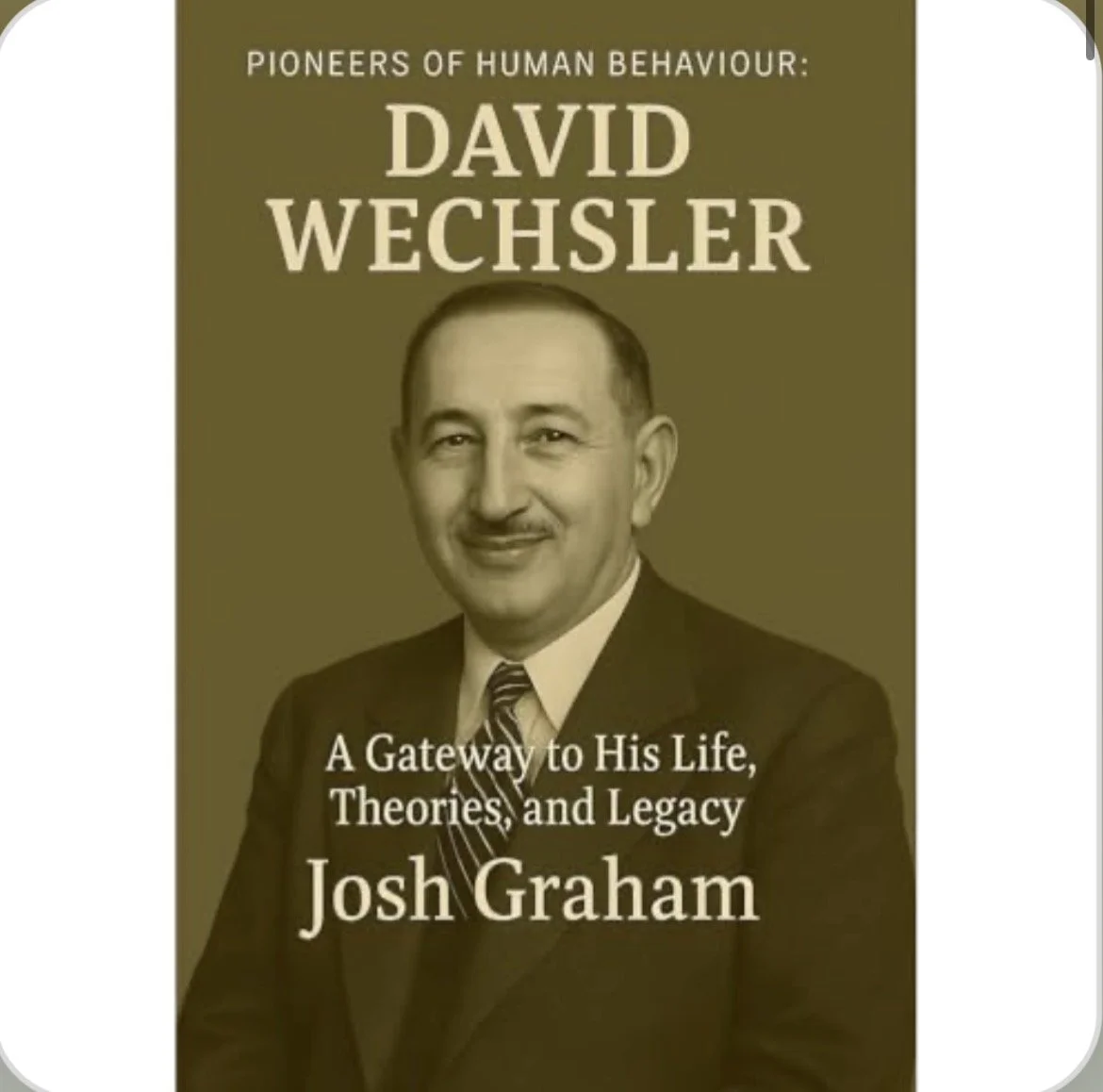 An image of Josh Graham's Book about David Wechsler's work, Pioneers of human behavior.