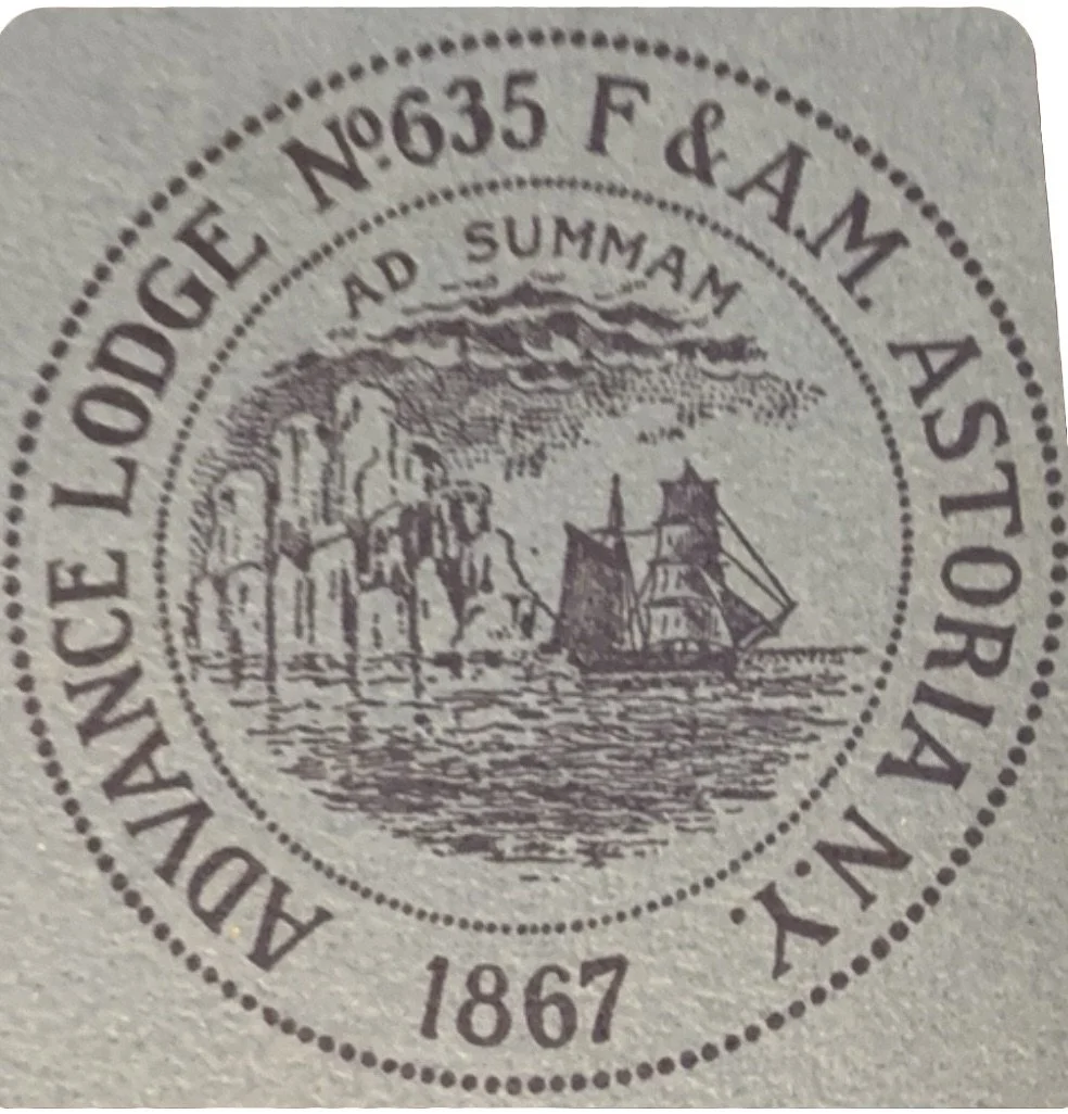 The Offivial Seal of Advance Service Mizpah Lodge no.586, taken from Elisha Kane.s Book Arctic Exploration