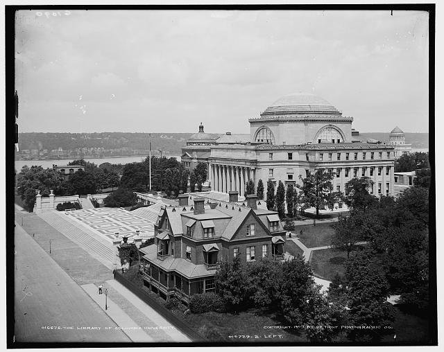 A black and white image from the late 1800's of Columbia University