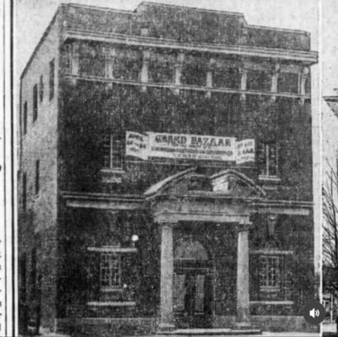 A Picture of Advance Masonic Temple, in 1915, ready for the Grand Opening, week long Bazaar,