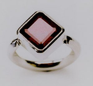 Sterling silver and ruby ring