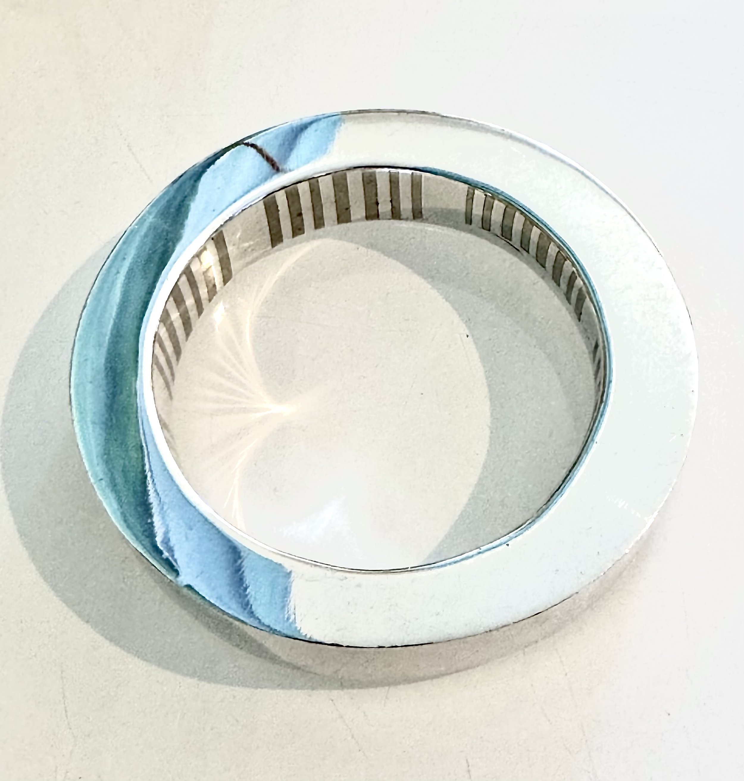 "Bar code" Bangle- Sterling silver and copper inlay