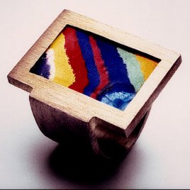 Sterling silver and enamel ring