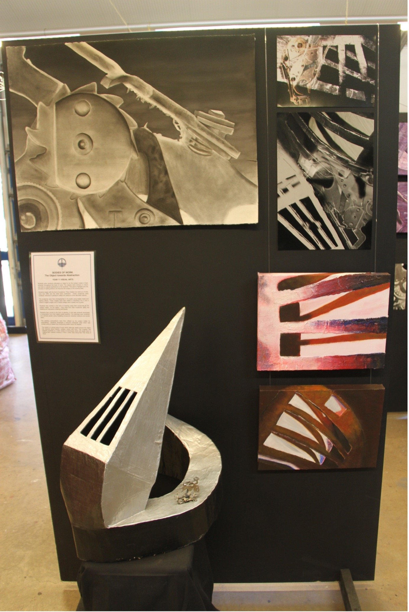 "The fork", chalk pastel drawing, photoshop and cardboard sculpture
