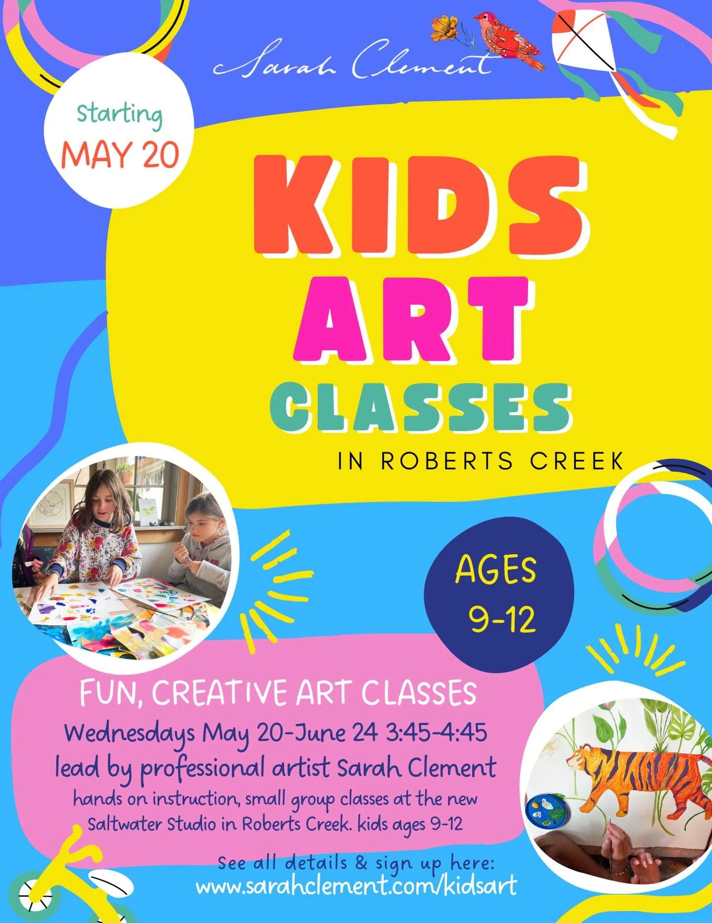 Kids Art classes in Roberts Creek!
🌊
Looking for fun art classes for your kids?🎨✨
Art classes for Kids ages 9-12 start Wednesday May 20th
✨
Each week we&rsquo;ll dive into a new project, working with a variety of materials, exploring painting, coll