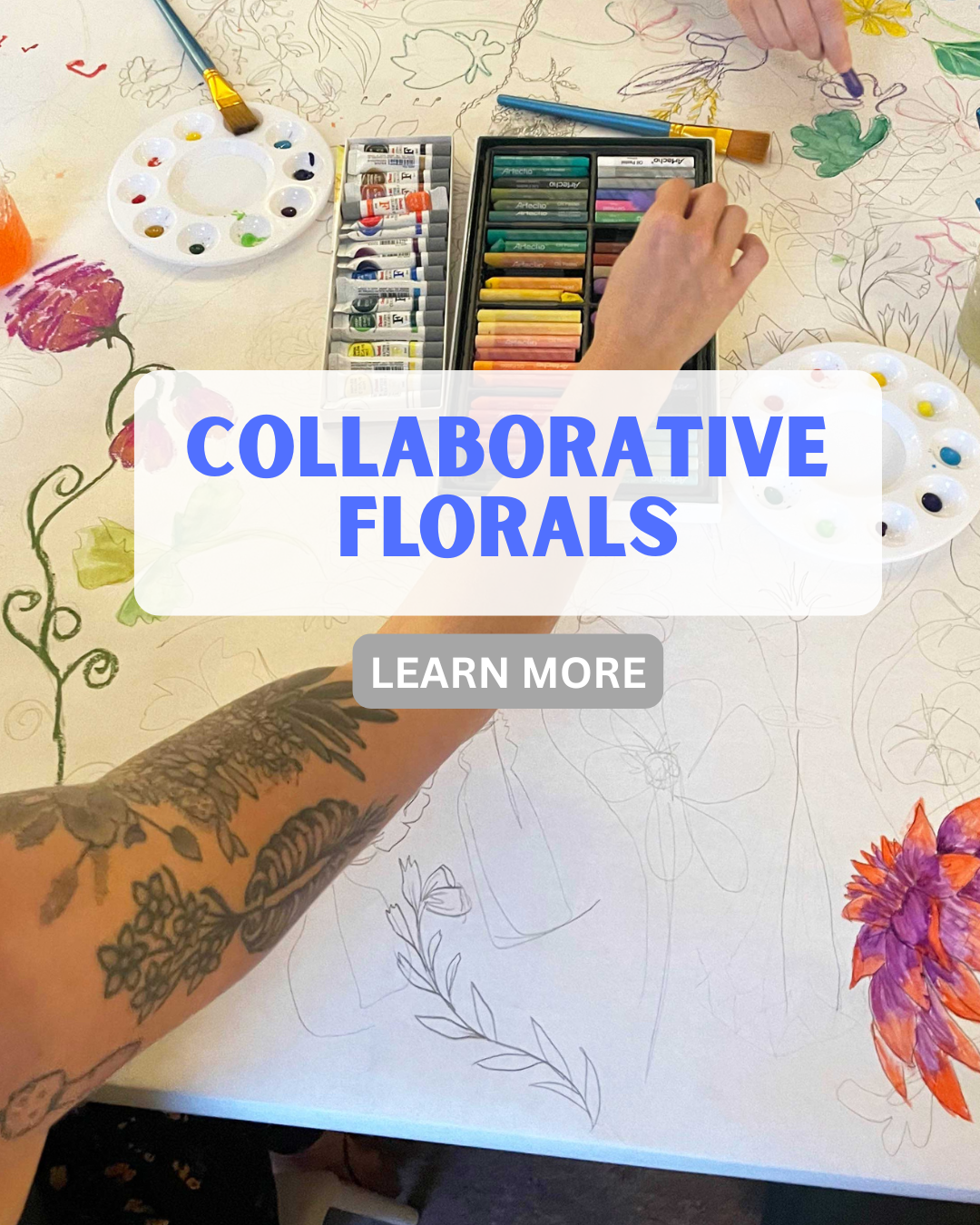 WORK TOGETHER ON ONE LARGE COMMUNAL PIECE