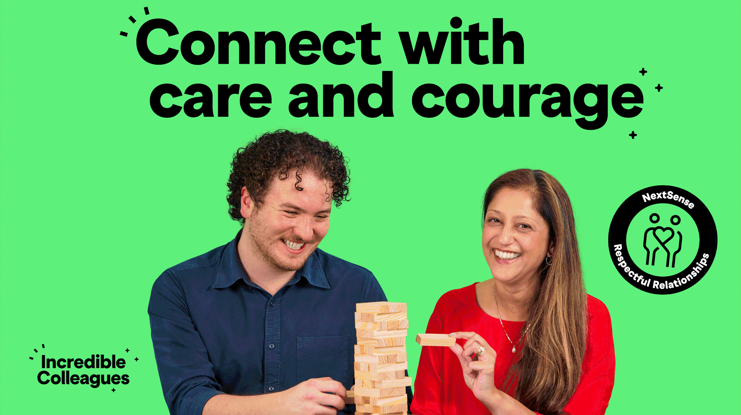 An animated GIF of 6 Incredible Colleagues posters. They have dffierent NextSense staff featured and have the 6 key messages the Incredible Colleague values.