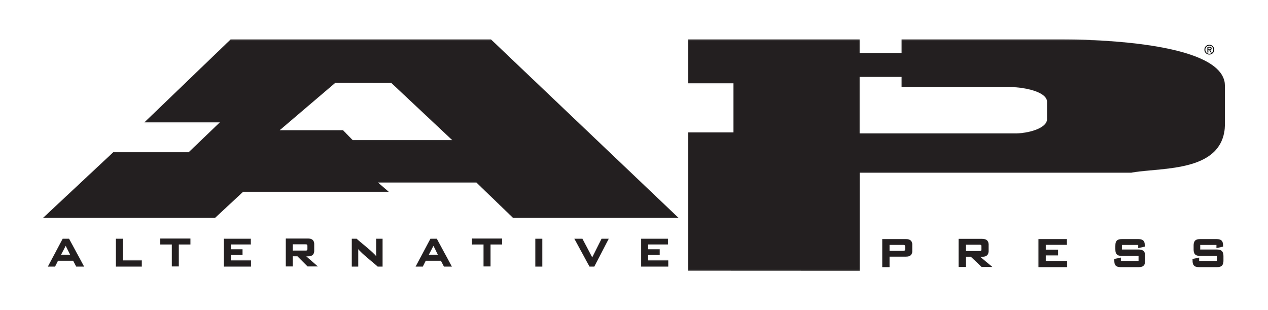 Black and white logo for AP Alternative Press Magazine with a stylized 'AP' and the words 'ALTERNATIVE PRESS' below.