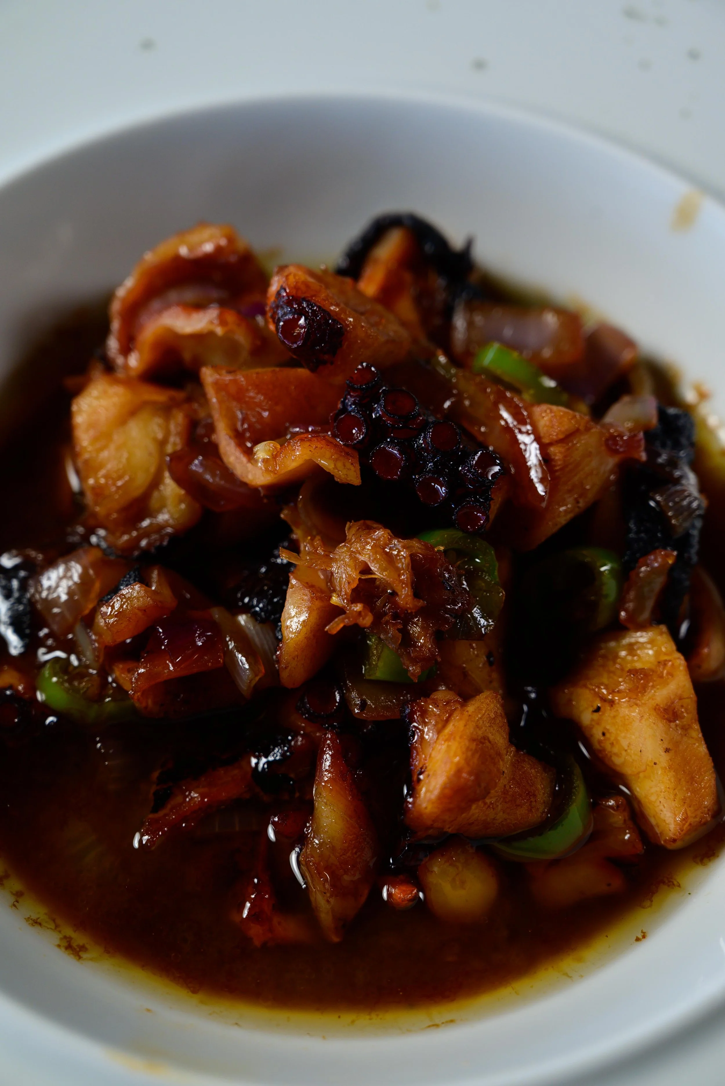 Pulpo a la mantequilla negra.