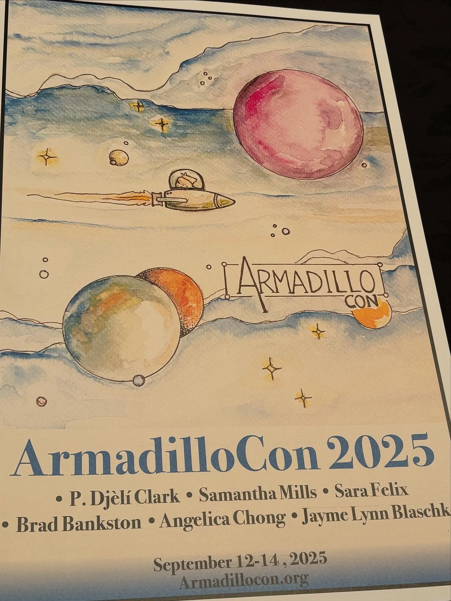 We&rsquo;re having such a great time! We&rsquo;ve sold some books but most importantly we met some great people and made new friends (and fans)! Thanks, @armadilloconsff !