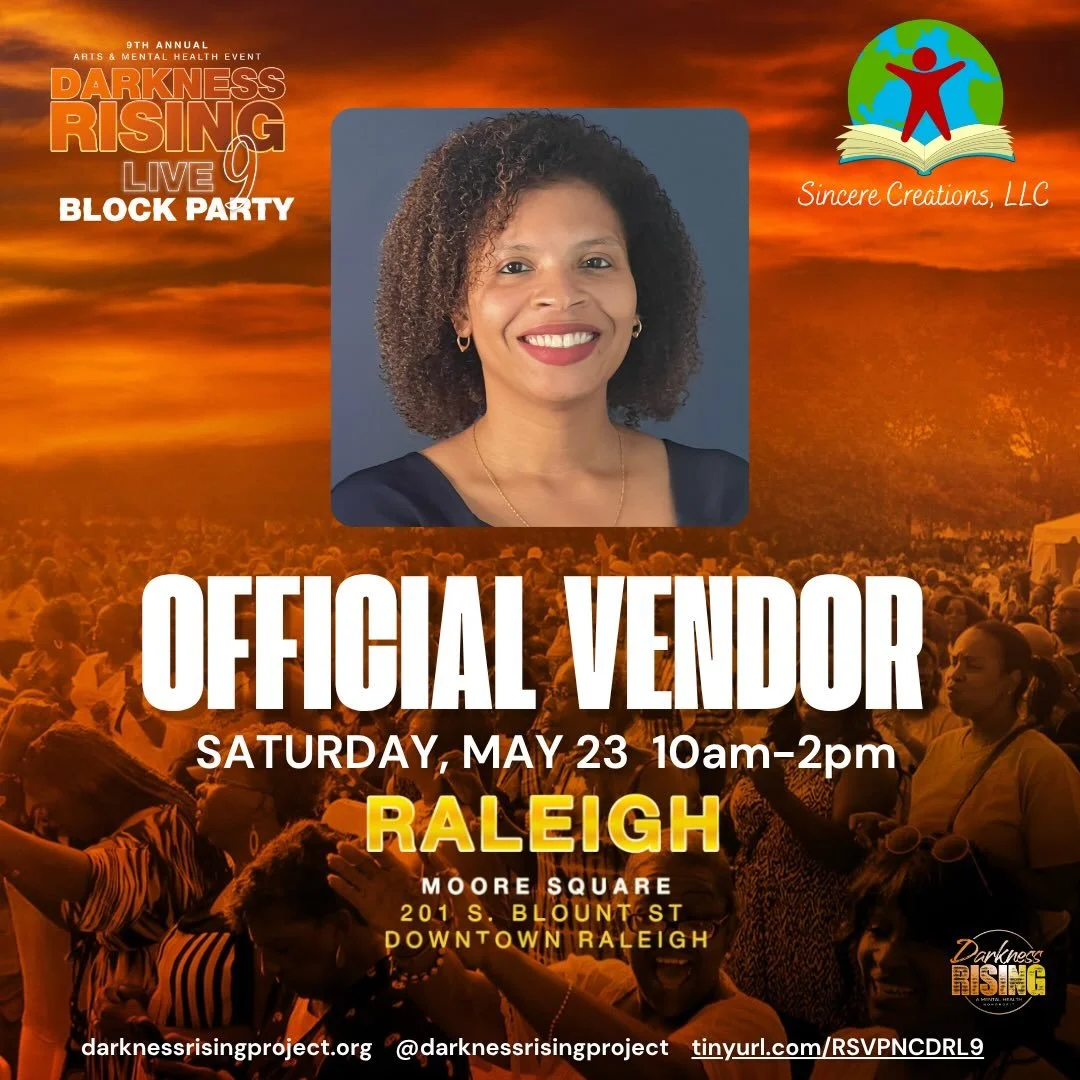 RALEIGH &mdash; I&rsquo;m so excited to be vending at Darkness Rising Live! THIS SATURDAY ✨📚🖤

🌟 If you&rsquo;re passionate about empowering children, culturally affirming learning, and community, make sure you stop by my table! I&rsquo;ll have my