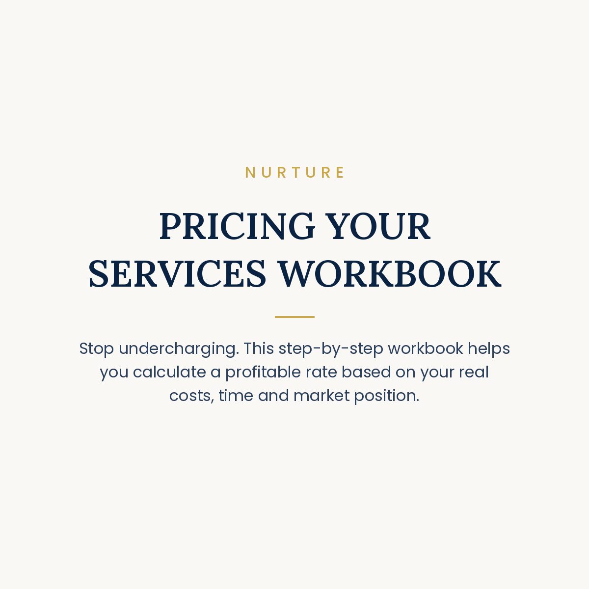 Pricing Your Services Workbook