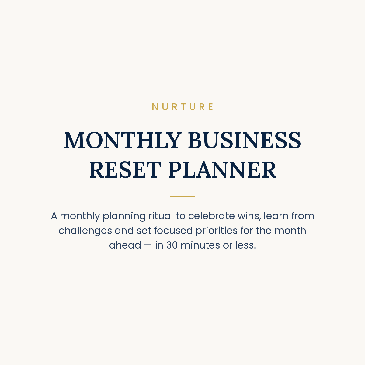 MONTHLY BUSINESS RESET PLANNER