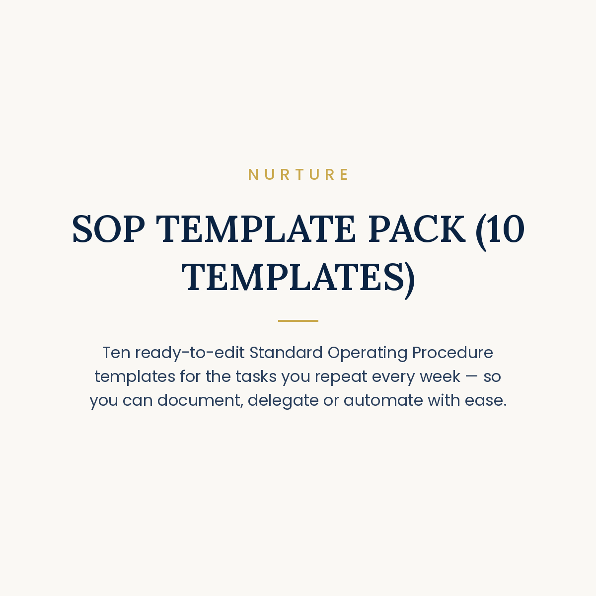 SOP TEMPLATE PACK