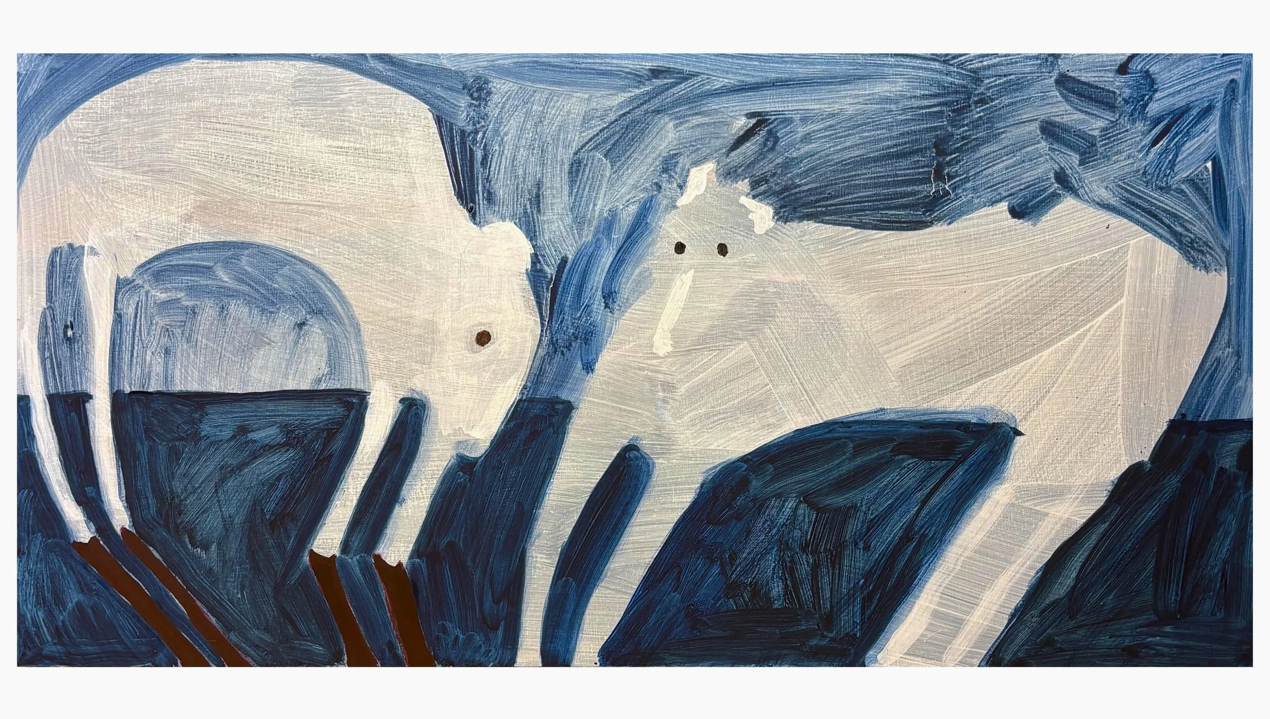 Dog Fight,
oil on panel,
1'x4'
2025