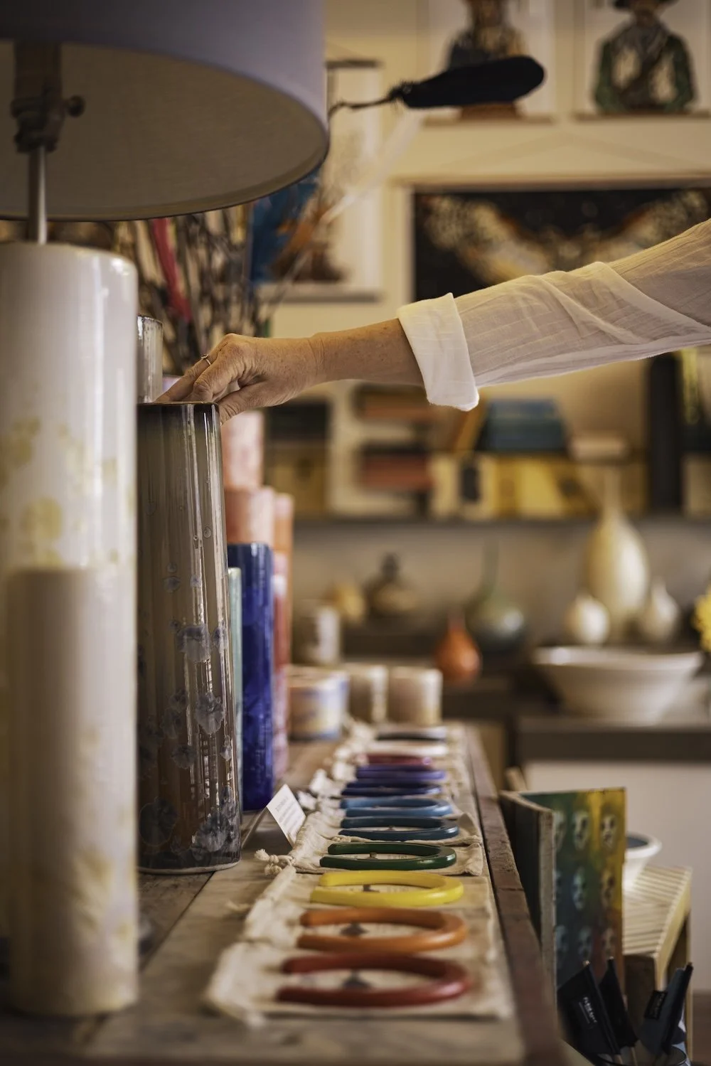 Indikoi ceramics, picking color for custom pendant lights