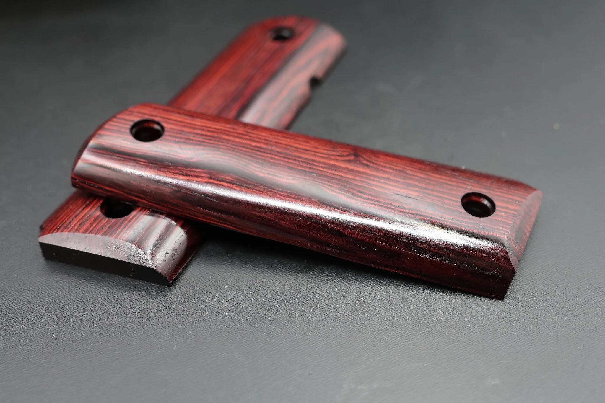 Kingwood is an incredibly dense and rich-toned wood all on its own. 

This set of grips is now available! Make sure you grab them before they are gone!

https://www.saltydoglumber.com/shop/p/full-size-1911-pistol-grips-handcrafted-from-stabilized-bur