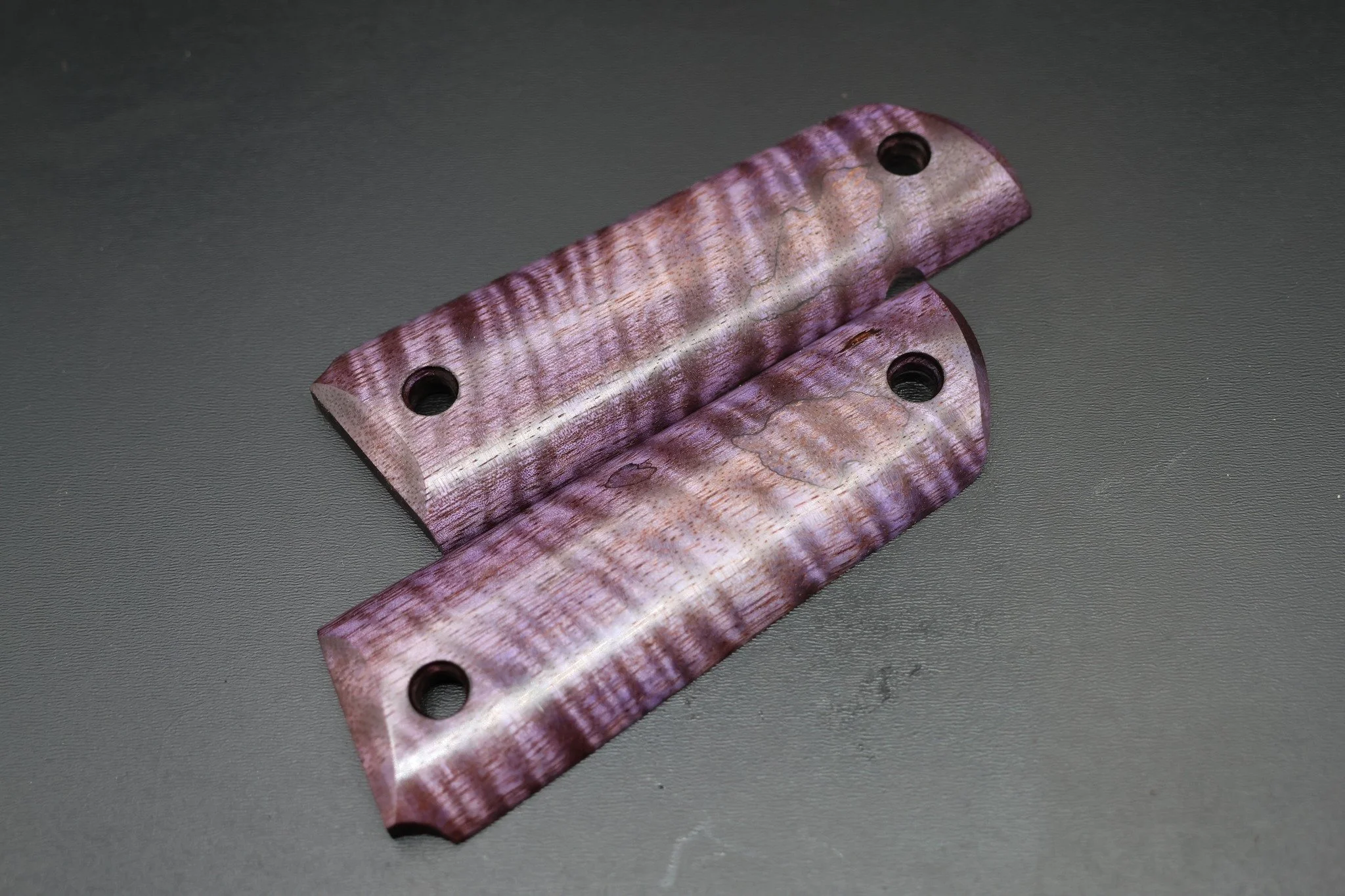 PURPLE!!! This set of curly spalted mango grips just got dropped! 

Grab this set while they last!

https://www.saltydoglumber.com/shop/p/full-size-1911-pistol-grips-handcrafted-from-stabilized-burl-wood-2cbab-9jn28-tr7yy-gp57f-58k4h-nlf27-kcx39-yrmc