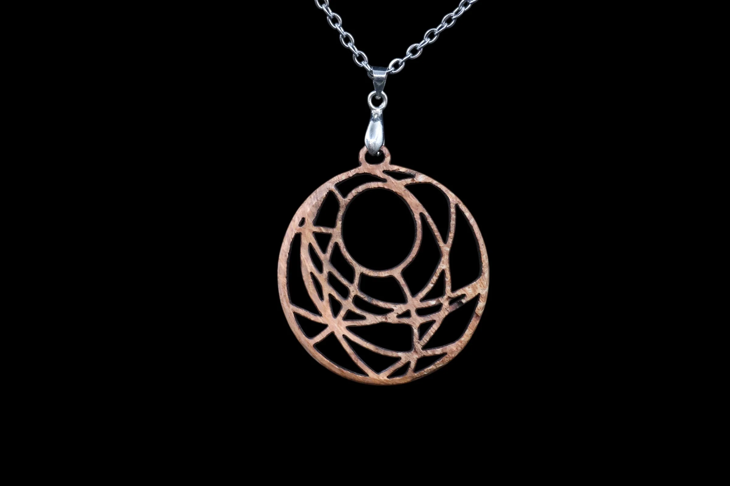 Handmade Wooden Pendant Necklace – Natural Burl & Exotic Woods