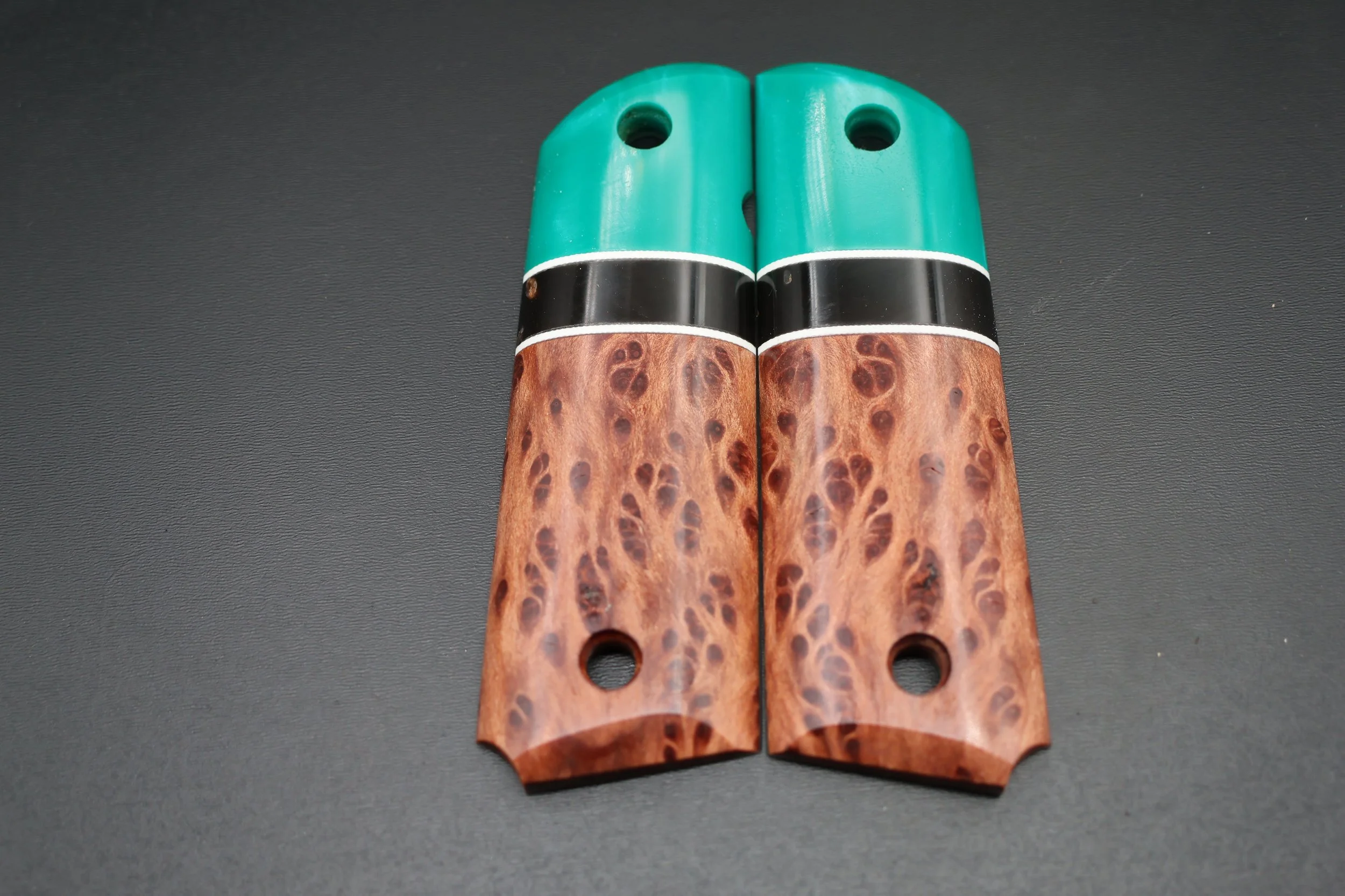 Handcrafted full size 1911 custom grips by Salty Dog Lumber Company.