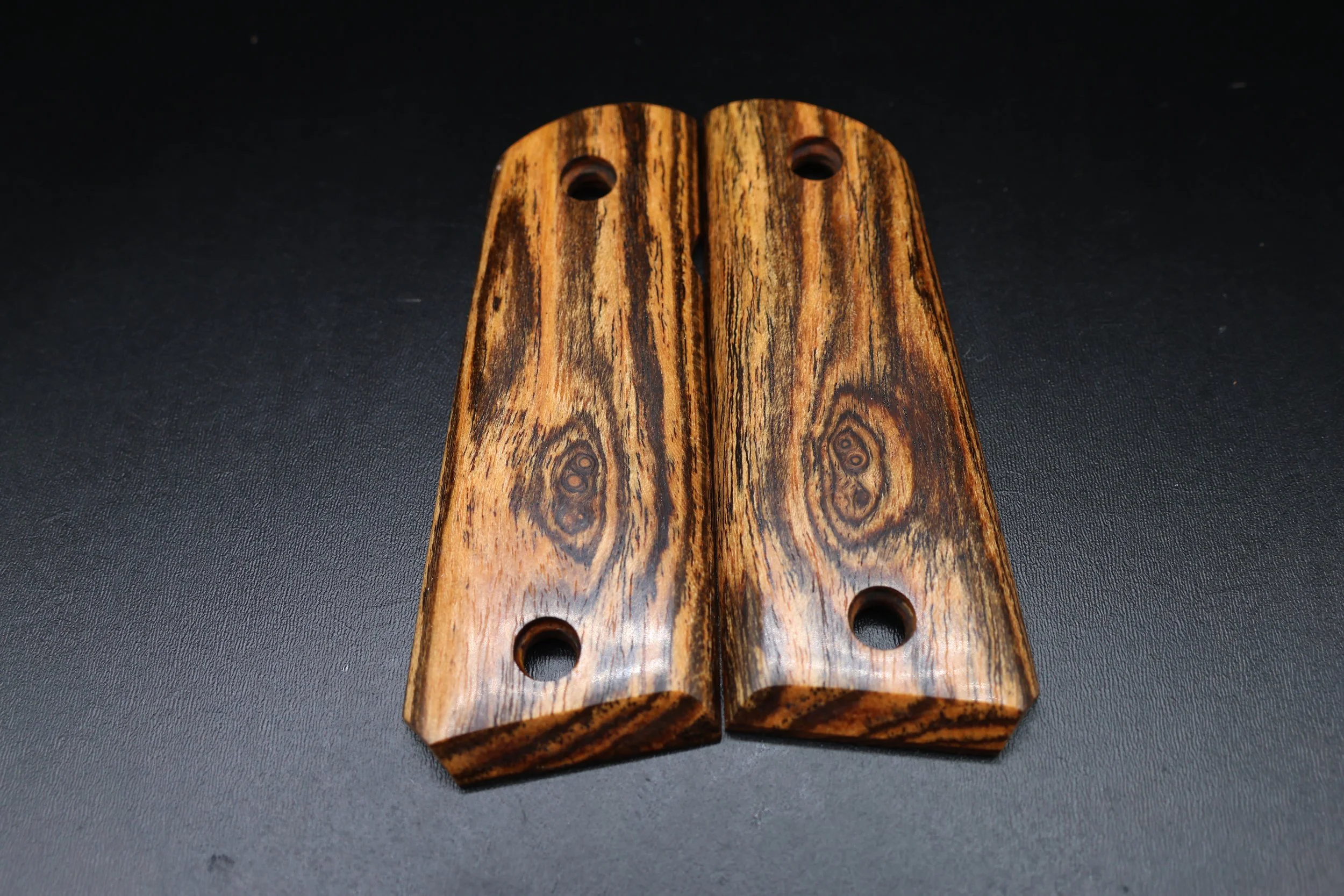 Compact 1911 Pistol Grips -  Bocote — Handcrafted from Stabilized Wood