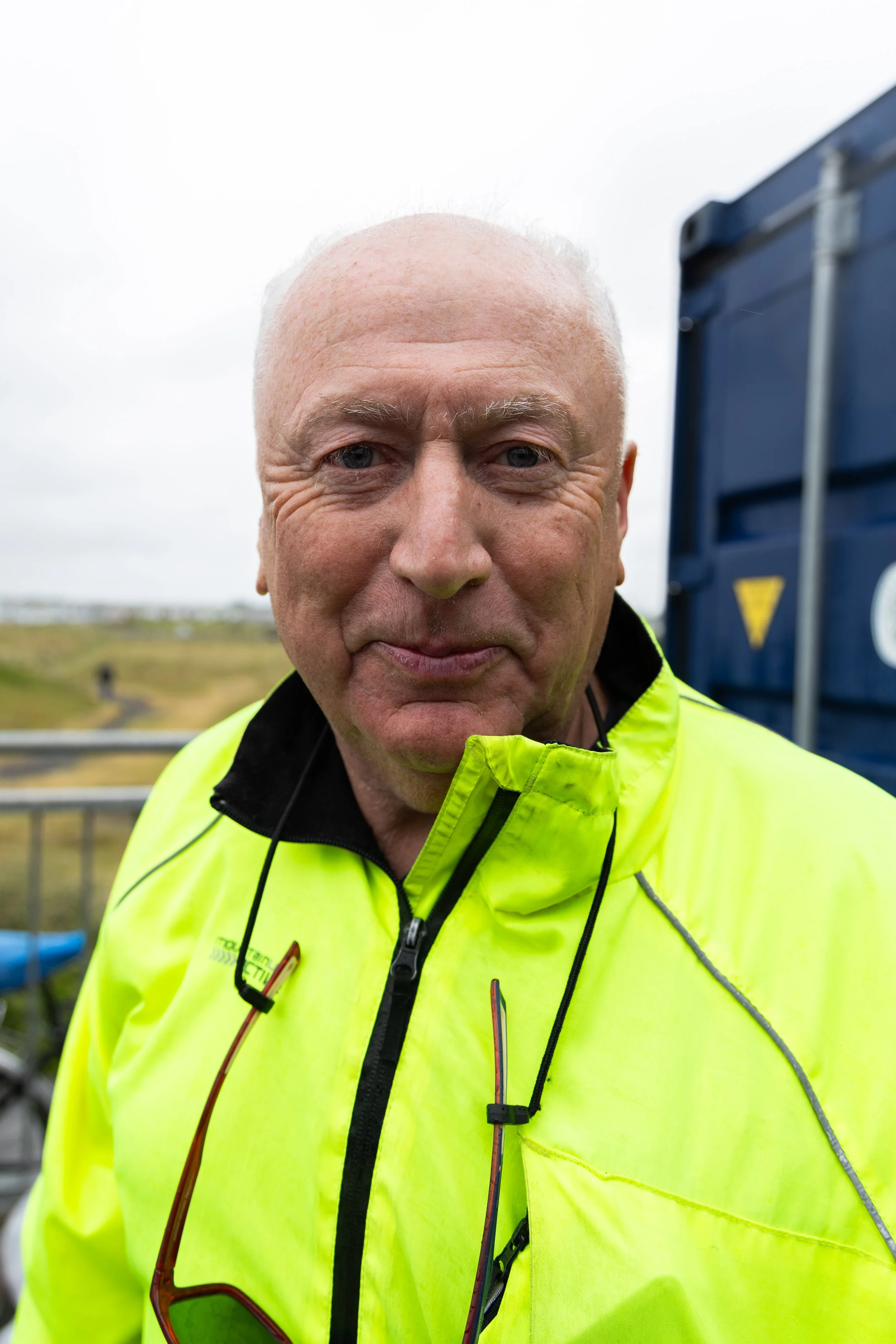 Dave Ryan poses for a portrait at Dollymount Beach in Dublin, Ireland on May 15, 2025. 