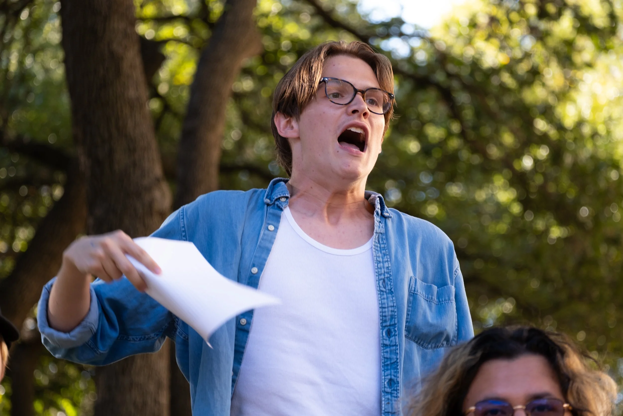 SDS member speaks to crowd at the start of the organization's protest on West Mall on Nov. 7.