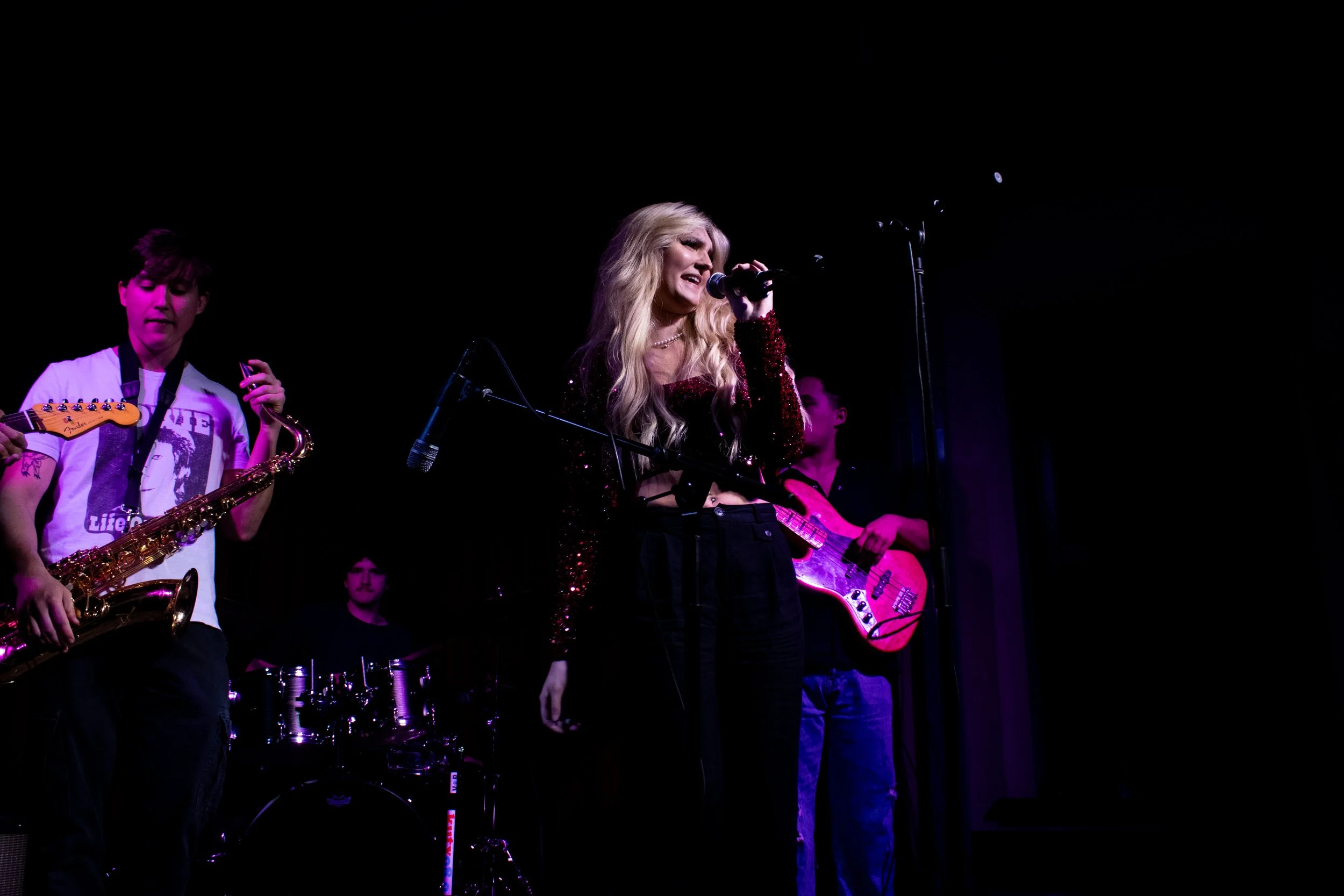 Camille Stites and her band perform at the Cozy Concert held at The Cactus Cafe on Nov. 9th.
