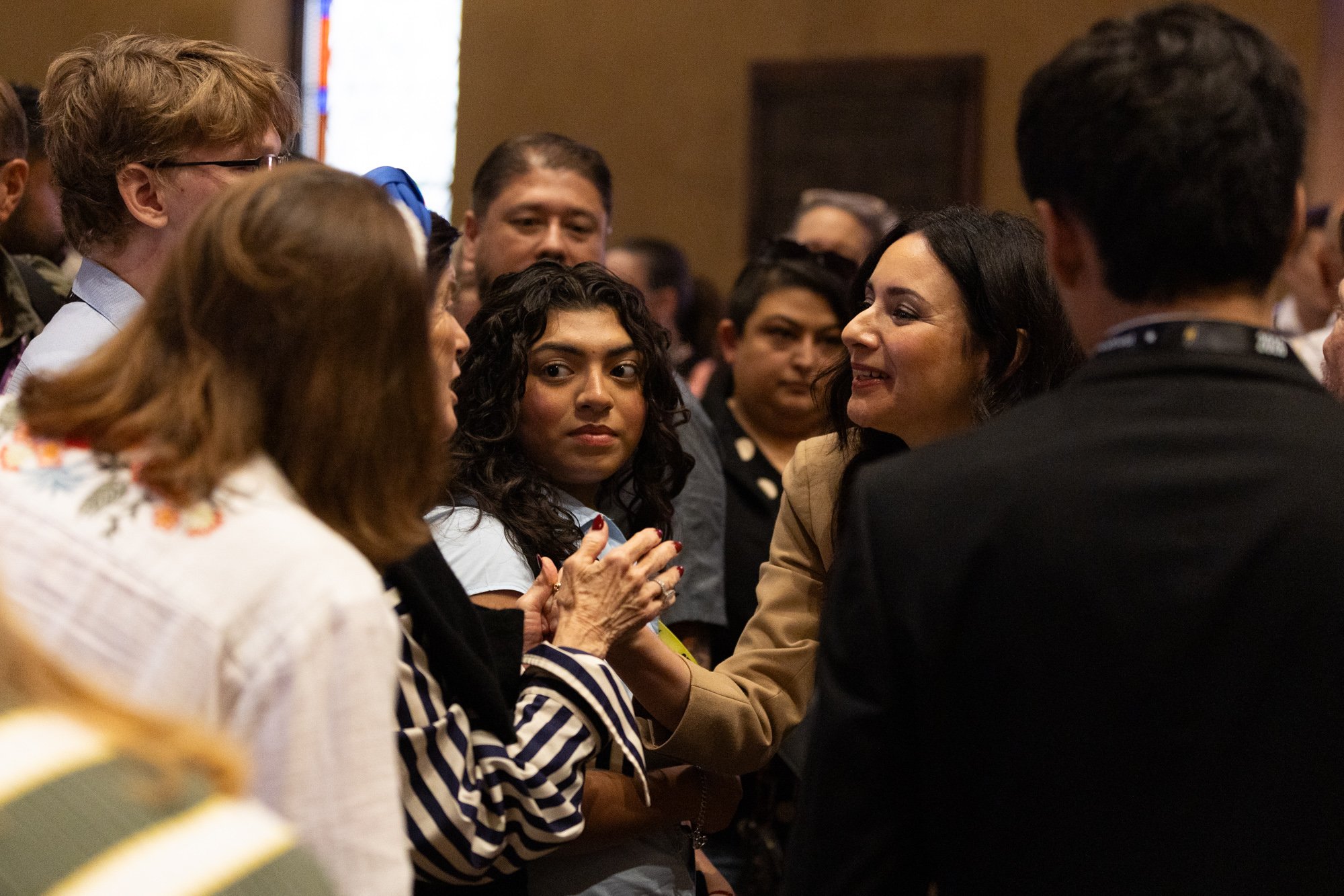 State Rep. Gina Hinojosa speaks with audience members after her one-on-one session with Texas Tribune politics reporter Kayla Guo at The Texas Tribune Festival on Sept. 24, 2026. Hinojosa is running for Governor of Texas in the upcoming general elect