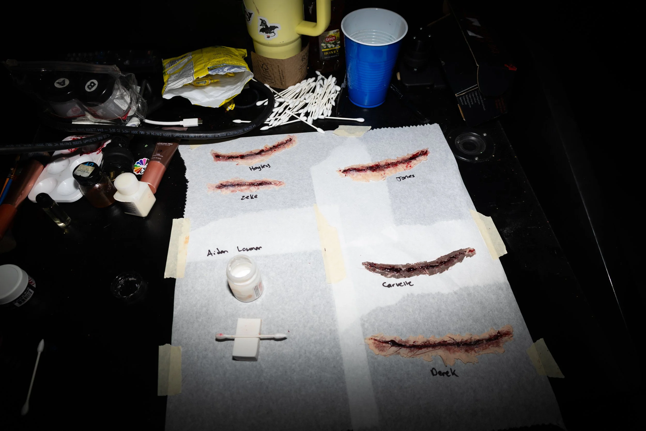 Prosthetics for the show are pictured backstage on Oct. 30. 