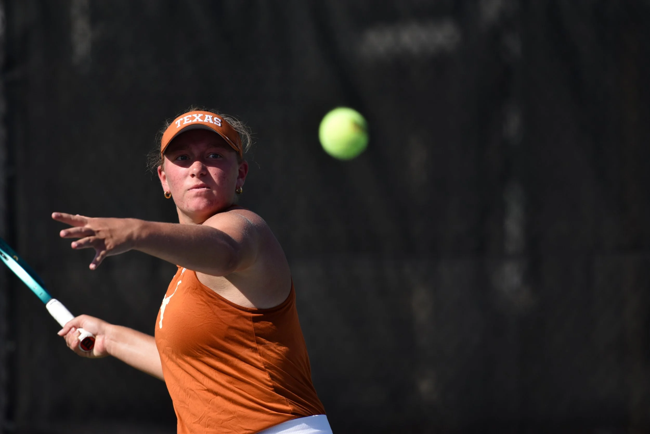 Ashton Bowers prepares to hit ball during a match at the Georgia vs. Texas game on April 11, 2025.