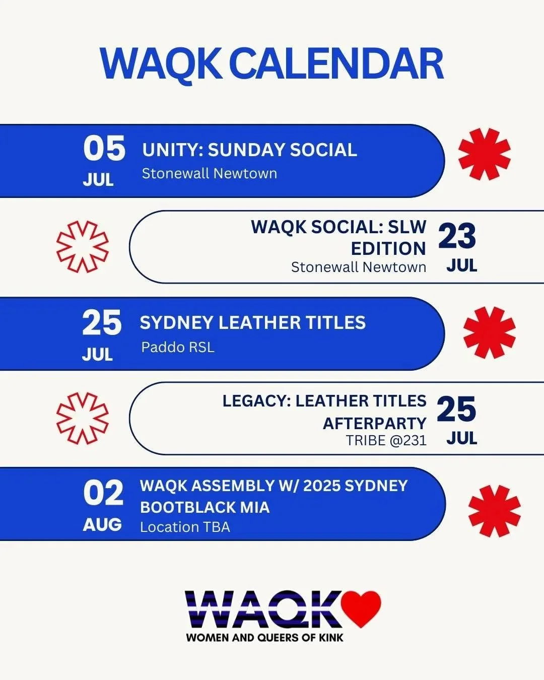 UPDATED EVENT CALENDAR!