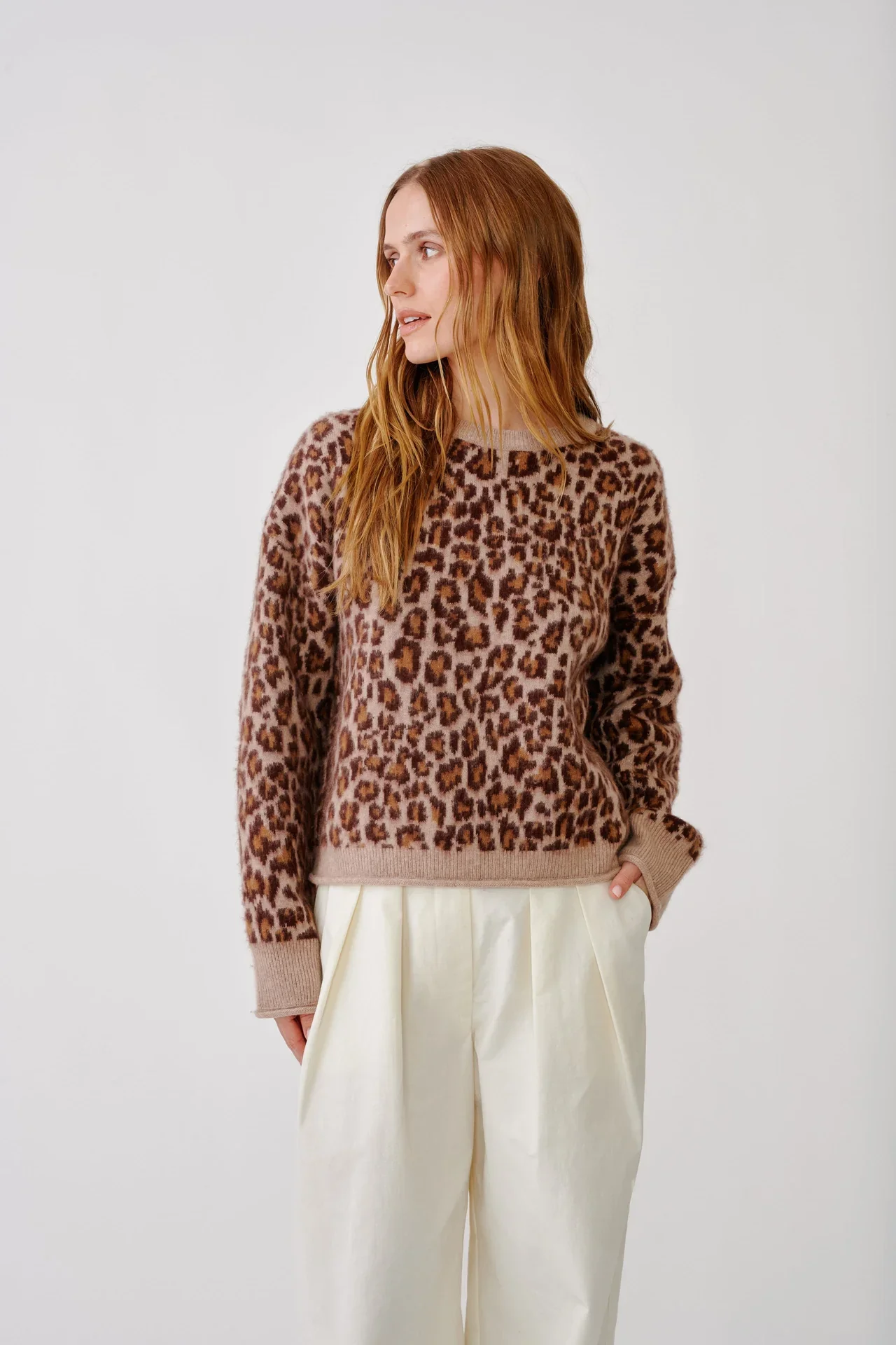 SABLYN, Mari slouchy leopard Crewneck .