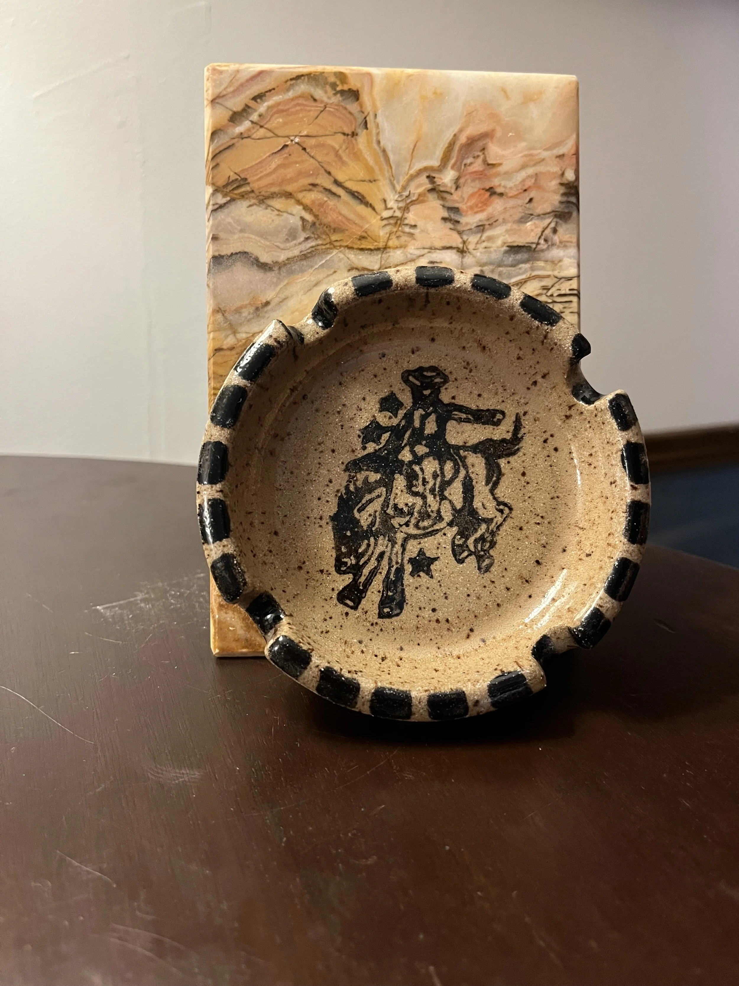 Bucking bronco ashtray