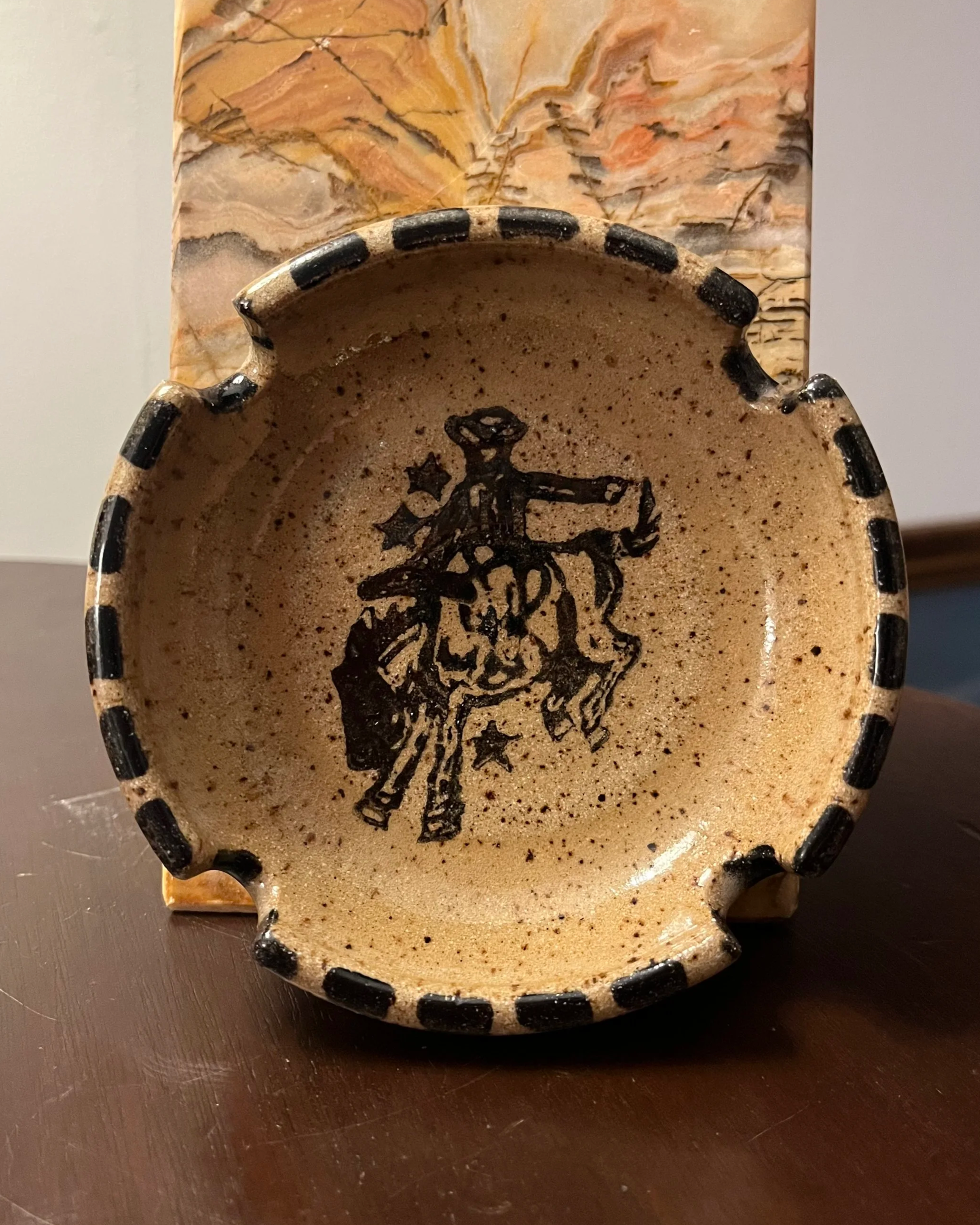 Bucking bronco ashtray
