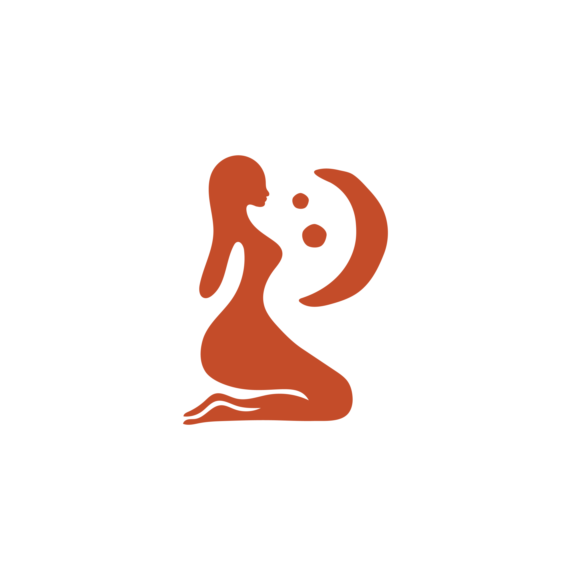 Line drawing of two hands cradling a brain