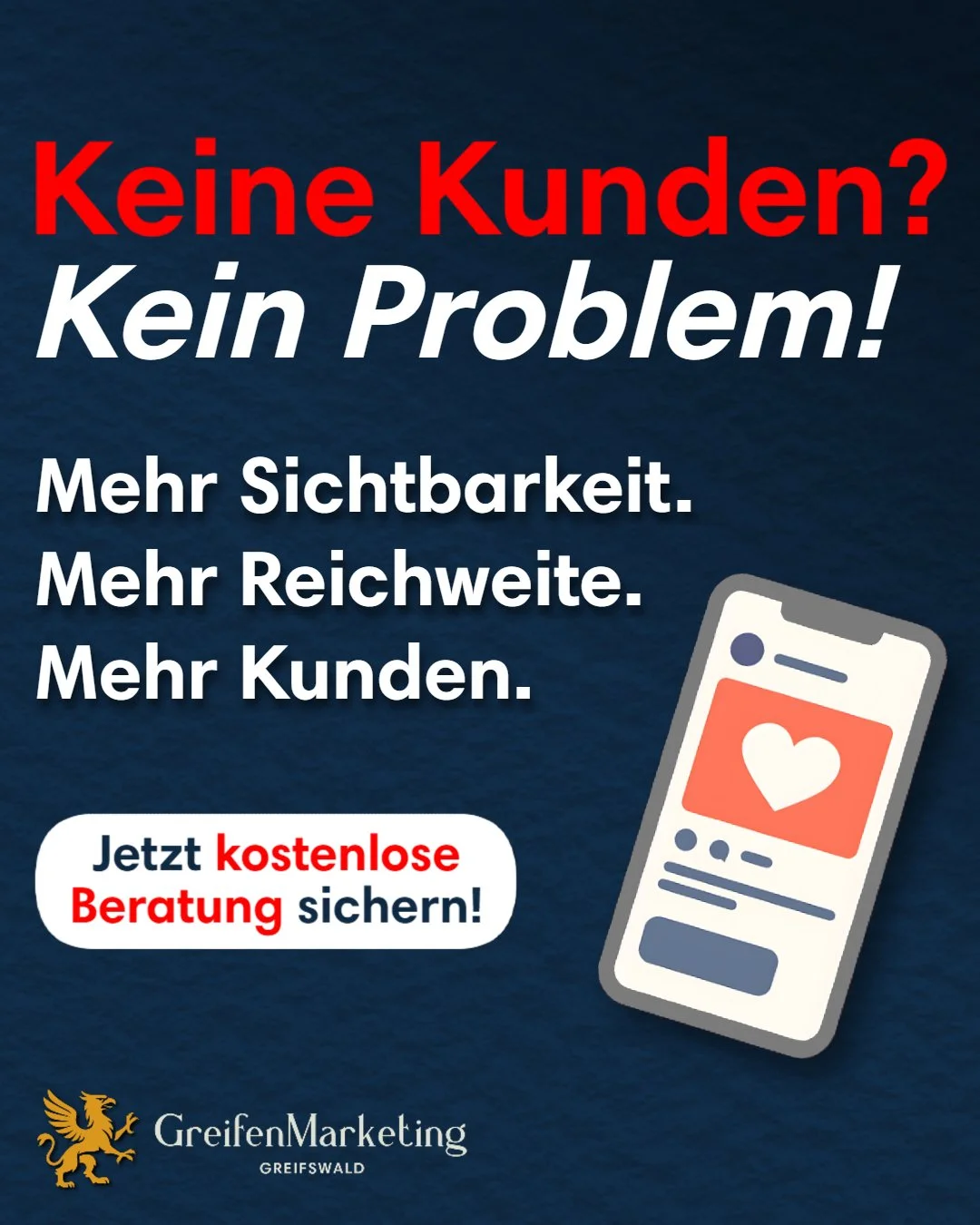 Greifen Marketing aus Greifswald unterst&uuml;tzt Sie dabei, online sichtbar zu werden und neue Kunden zu gewinnen. 💻
Egal ob Restaurant, Bar oder Dienstleister &ndash; wir entwickeln ma&szlig;geschneiderte Social-Media-Strategien, die Ihre Marke in