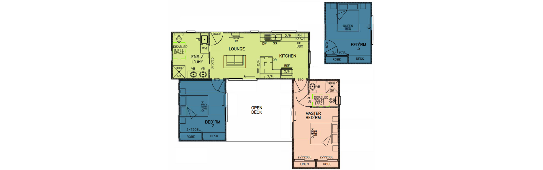 Ridgeway - 3 Bedroom + Ensuite + Kitchen + Living