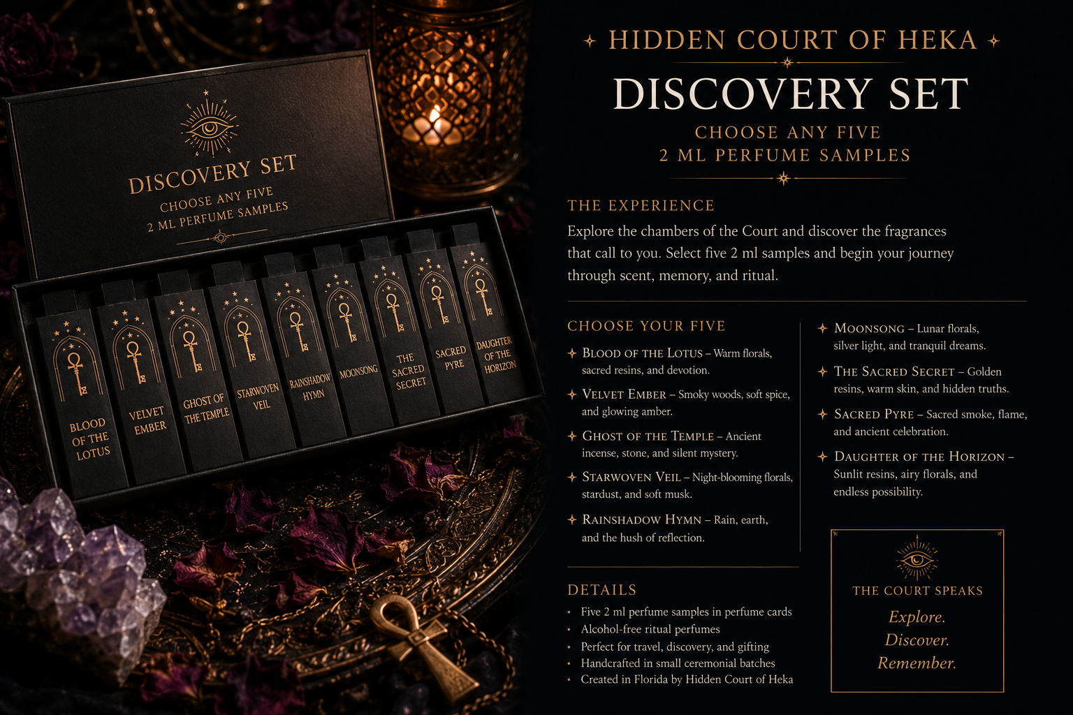 Hidden Court Discovery Set - Choose Any Five 2ML Perfume Samples