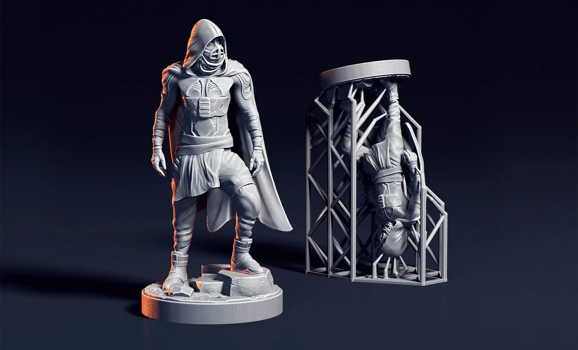 3d miniature modell, support resin nyomat