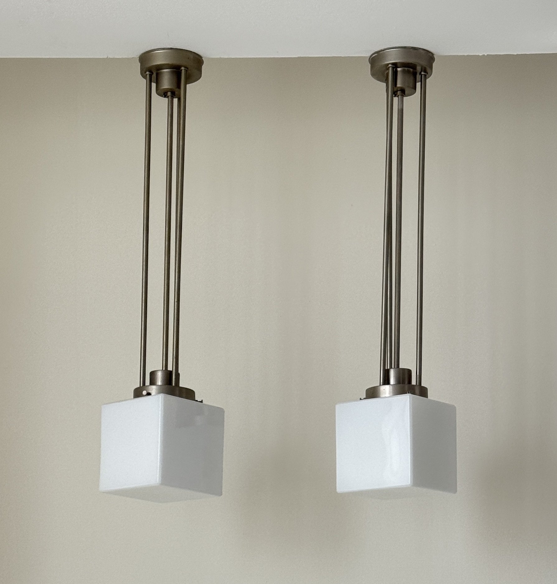Pair of ceiling lights, probably produced in the Netherlands, 2nd quarter 20th century