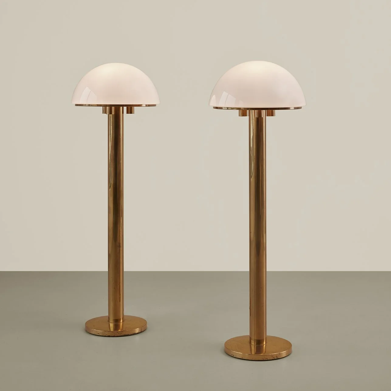 Glashütte Limburg, pair of floor lamps, 1970s