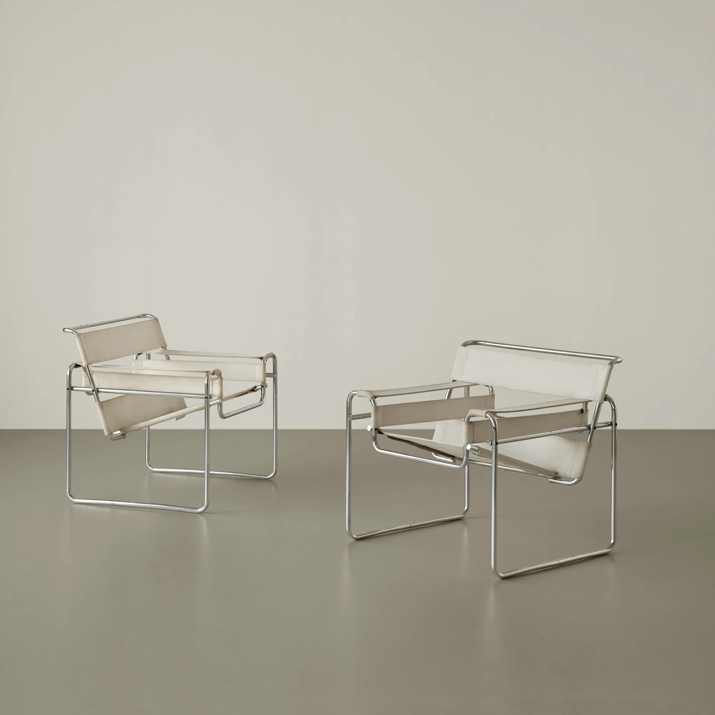 Marcel Breuer, pair of "Wassily" armchairs, designed 1925, produced 1962-1968