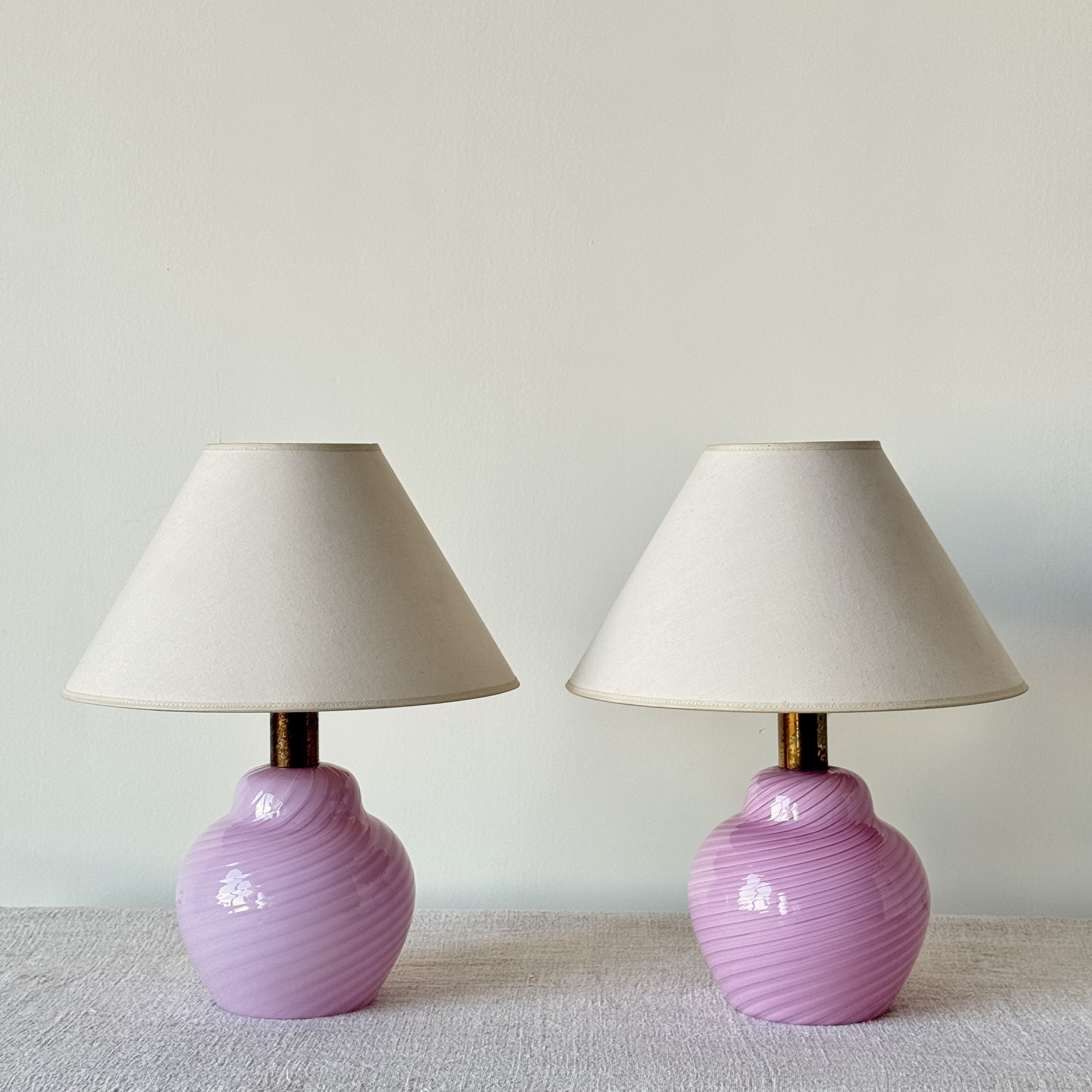 Lino Tagliapietra, pair of table lamps, 1980s