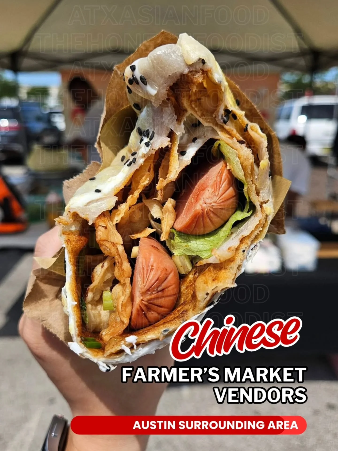 Looking for more Asian food vendors in Austin farmers markets? There are three Asian owned small businesses at:

Wolf Ranch Farmers Market
Sundays &bull; 8:30am to 1pm

Everything is homemade out of commercial kitchens and honestly, some of these dis