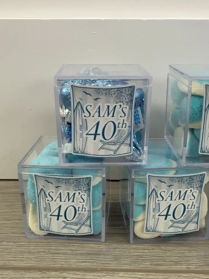 Turning 40 never looked SO sweet 🩵
These custom candy party favors were the perfect addition to a fabulous 40th birthday celebration! 🍬🎂🎉

#FortyAndFabulous #40thBirthday #BirthdayPartyFavors #CandyPartyFavors #customfavors