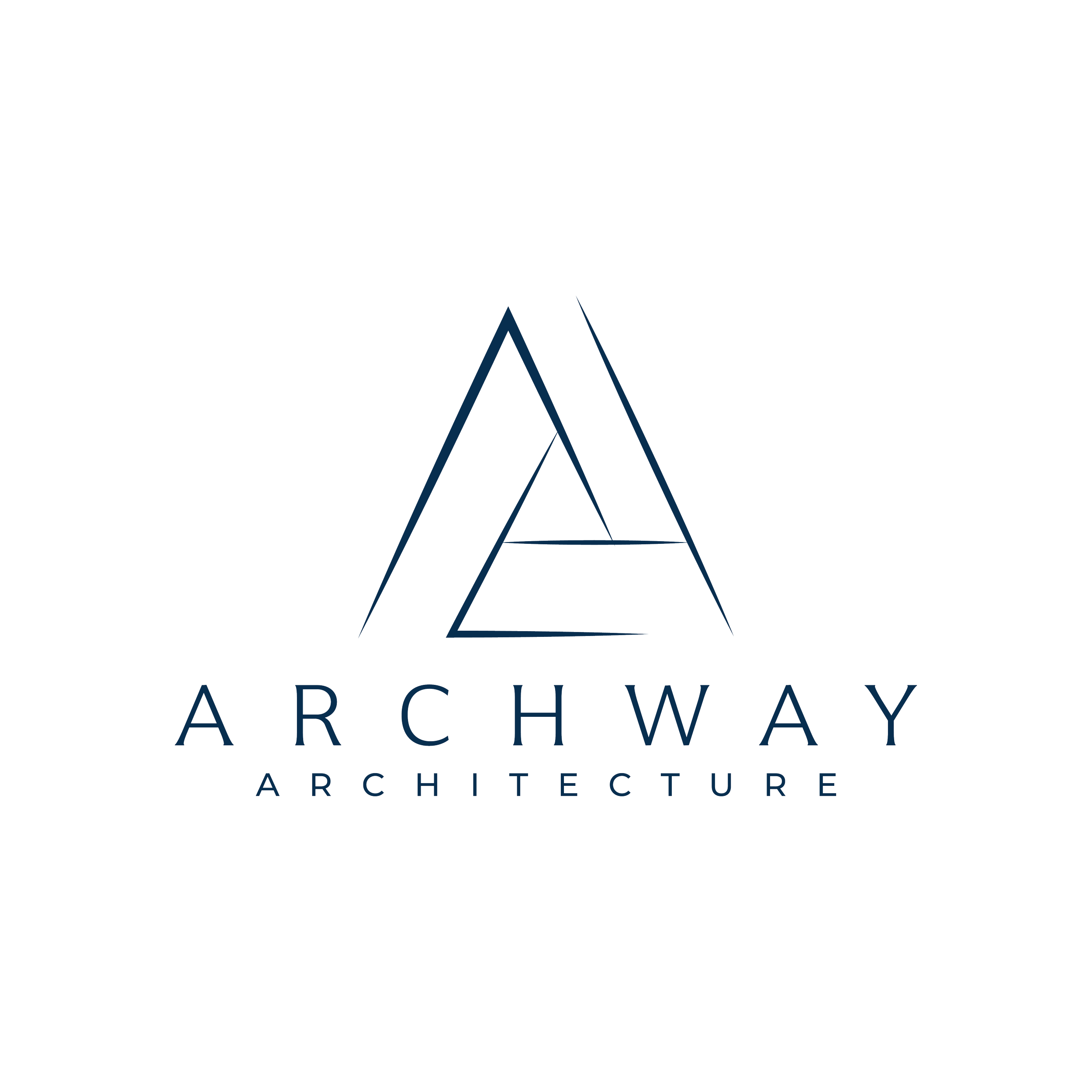 Logo for Archway Architecture featuring a stylized triangle and the company name beneath.